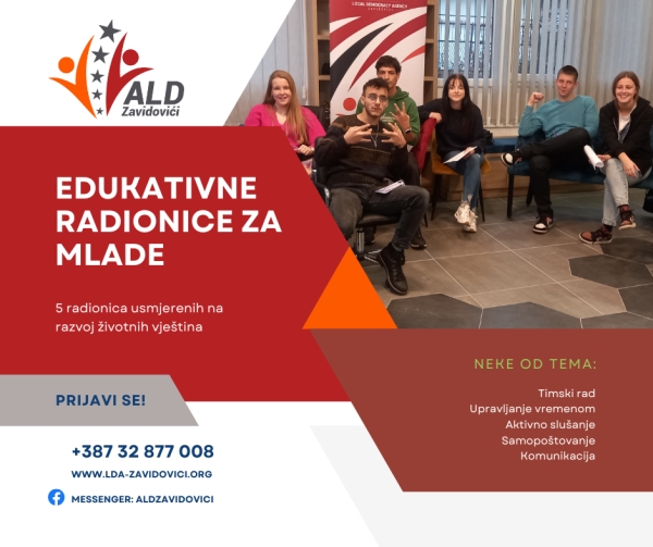 EDUKATIVNE RADIONICE ZA MLADE POZIV ZA UČESNIKE