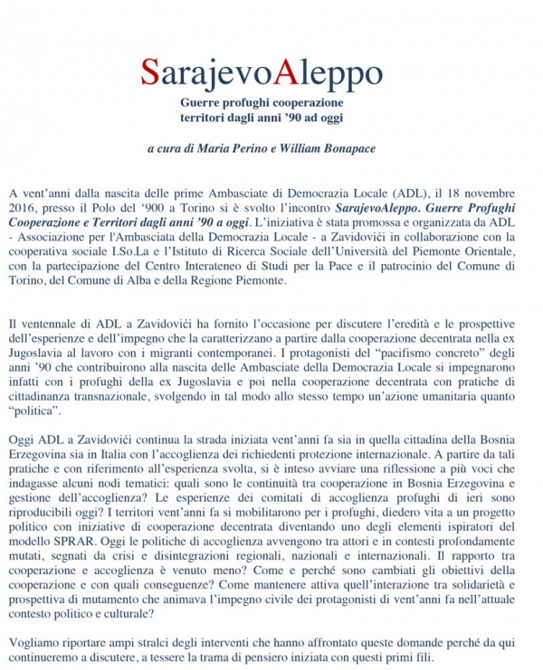 SARAJEVO ALEPPO – IL REPORT