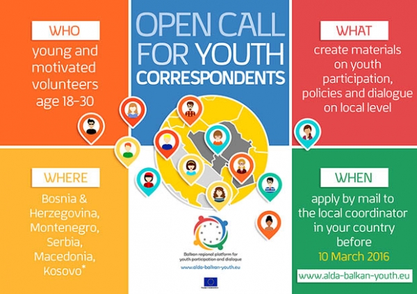 CALL FOR YOUTH CORRESPONDENT FROM THE BALKANS
